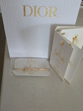 New Dior Gold J'Adore Logo Bracelet Dior Gift Bag DIOR JADORE Intense